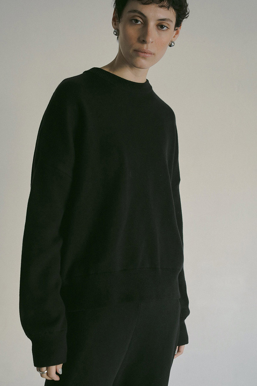 HERILL ヘリル オーバーサイズ カシミヤニットパーカー 3 ブラック 黒