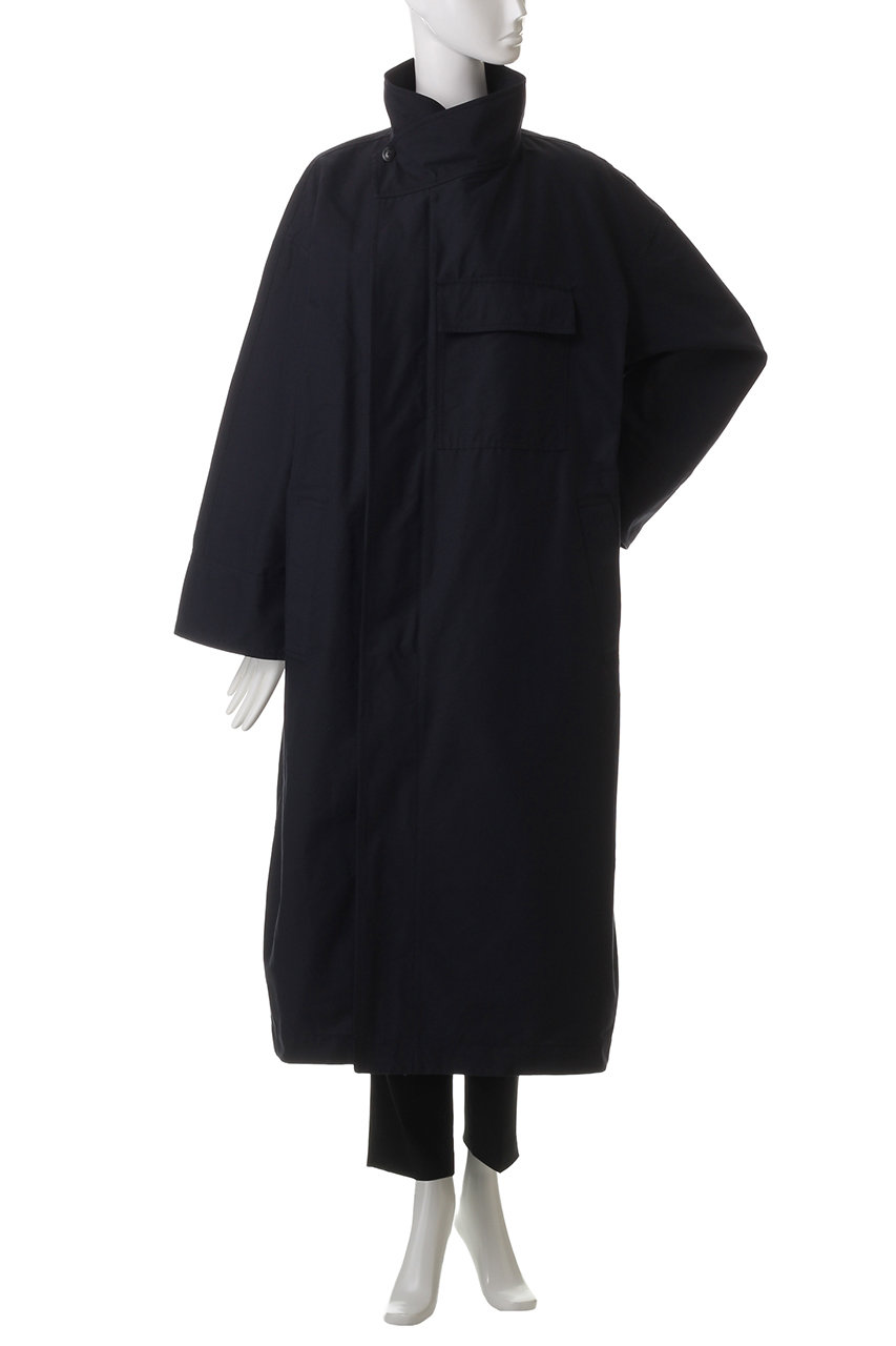 【美品】JENNE ネイビー ロングコート 美品】JENNE ネイビー ロングコート 配色フレンチスタイルコート