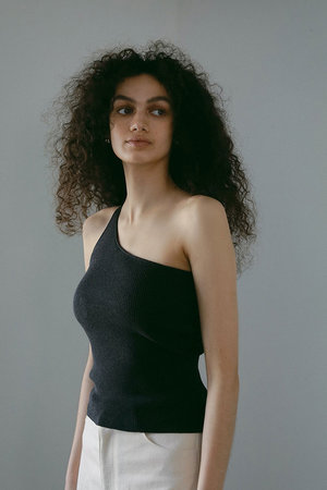 ワンショルリブニットタンク