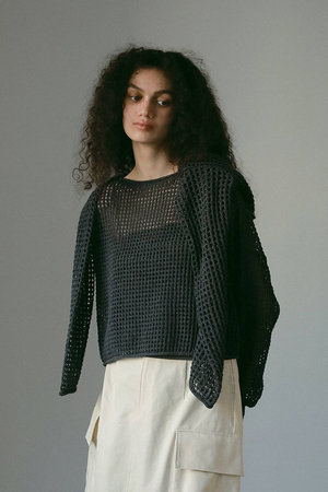 メッシュ編みカーディガン