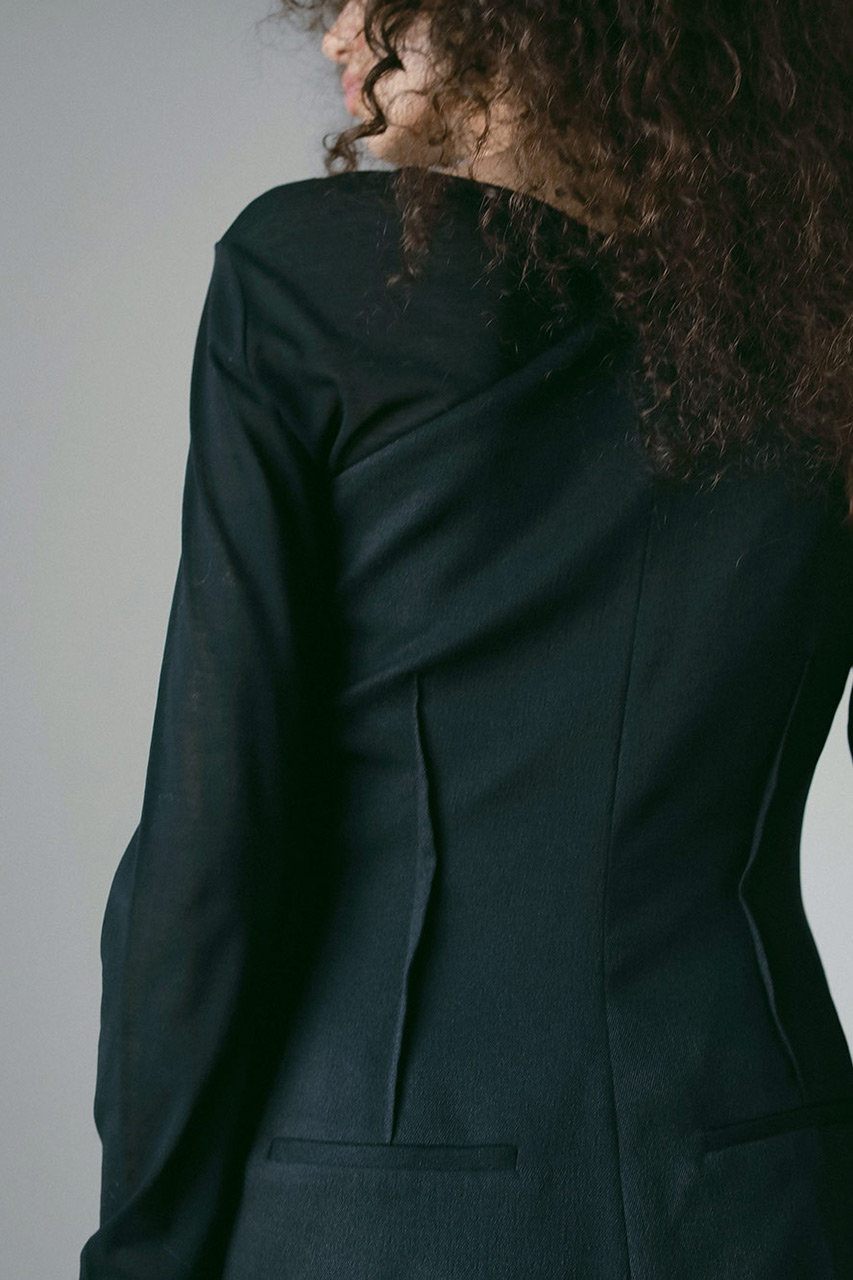 美品 定価4.5★2025 HER. ハー アシメフロントオールインワン 1 HER.(ハー)｜アシメショルダーオールインワン/ブラック の通販