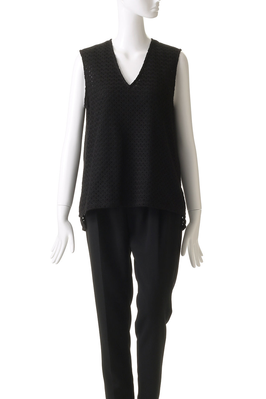 eLLa_selectshop ワインカッププルオーバー　ブラック 汗じみ防止】【ウォッシャブル】ゼブラネックプリントプル