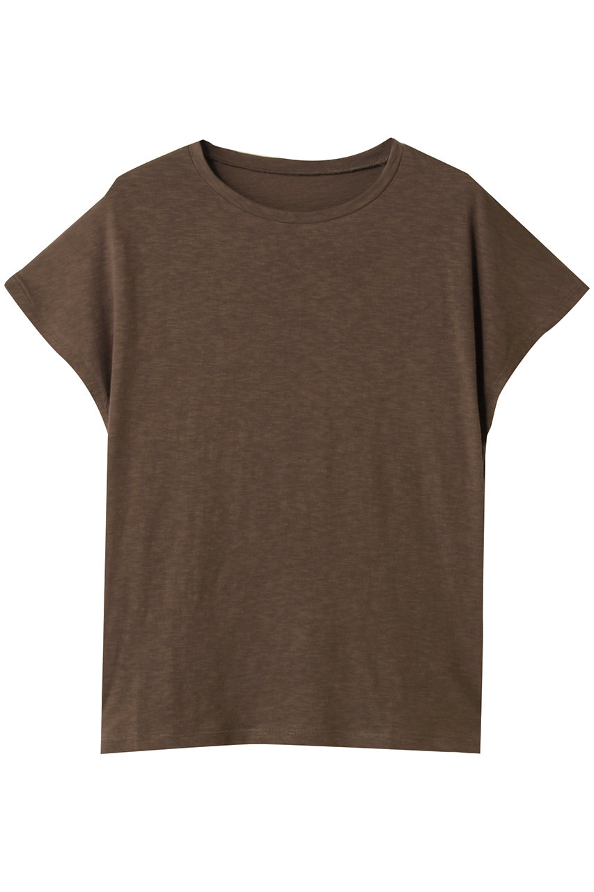 HER. スラブカットTシャツ (ブラウン, F) ハー ELLE SHOP HER. スラブカットTシャツ (ブラウン, F) ハー ELLE SHOP