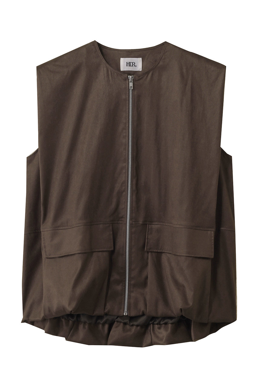 フロントジップベストブラウス