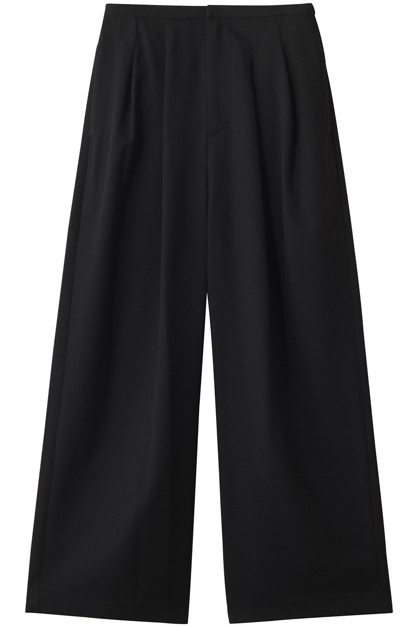 HER. リネンライクタックパンツ (ブラック, 1) ハー ELLE SHOP