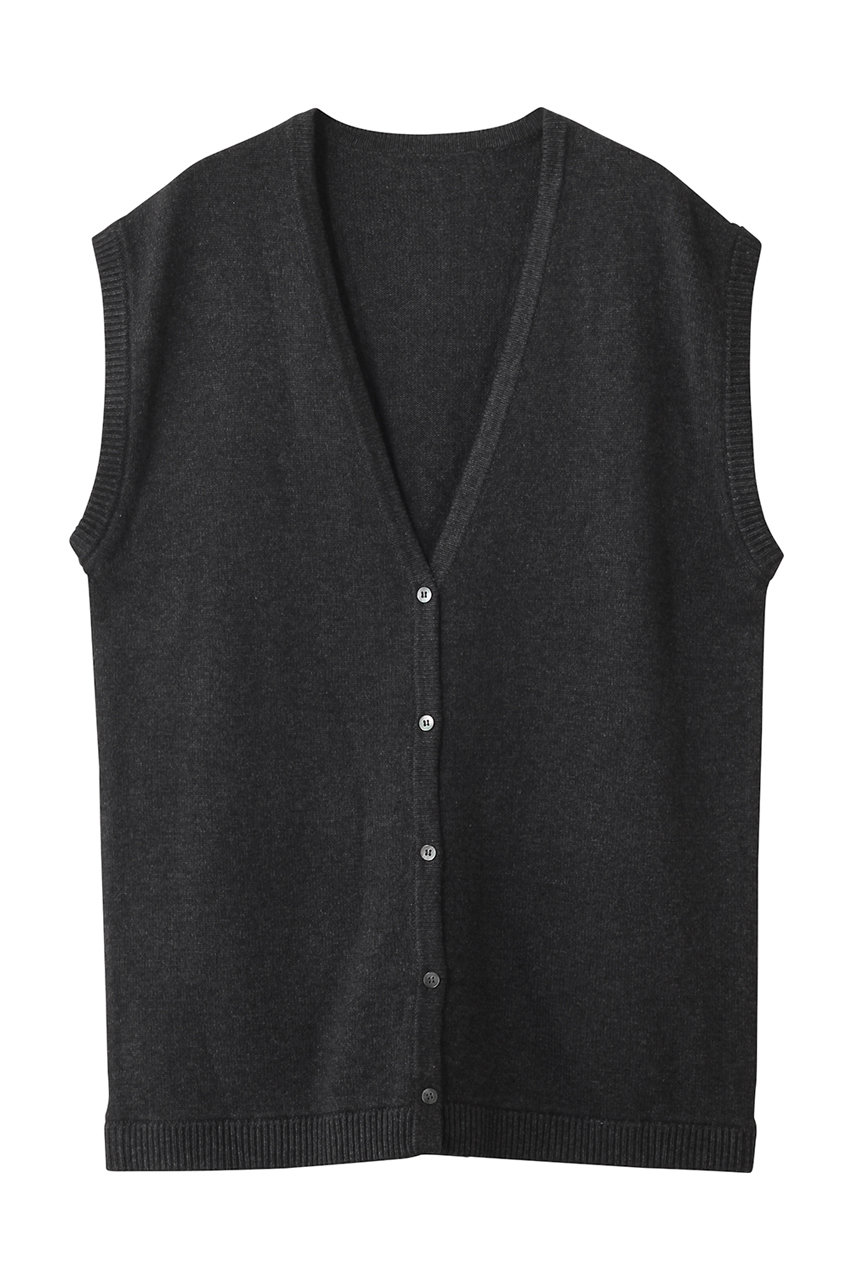 HER. コットンウールニットベスト (チャコールグレー, F) ハー ELLE SHOP