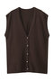 コットンウールニットベスト ハー/HER. ブラウン