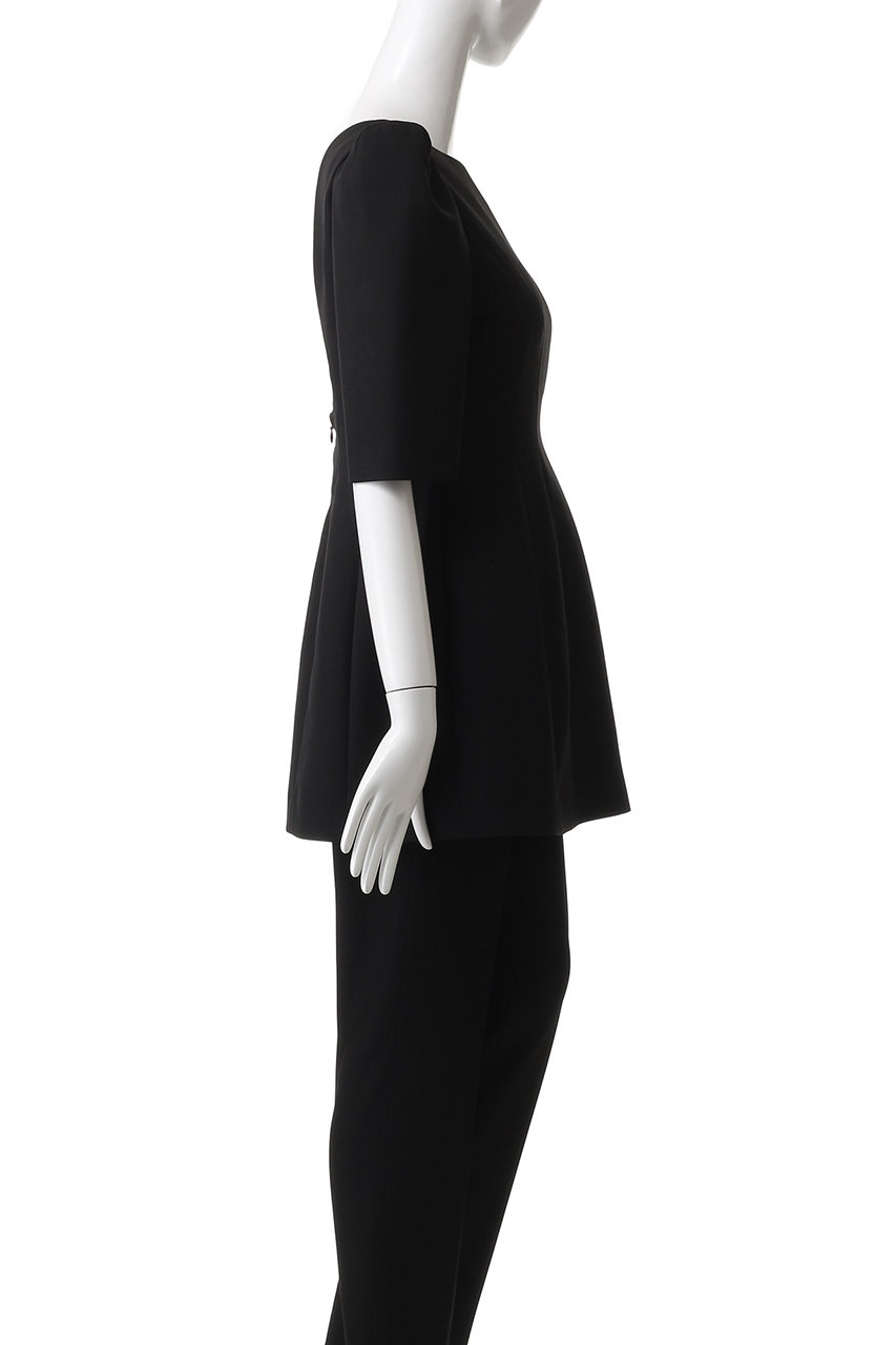 HER.(ハー)｜バックオープンブラウス/ブラック の通販｜ELLESHOP