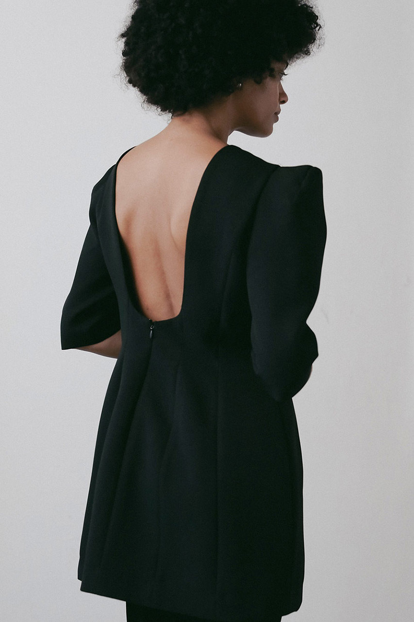 HER.(ハー)｜バックオープンブラウス/ブラック の通販｜ELLESHOP 