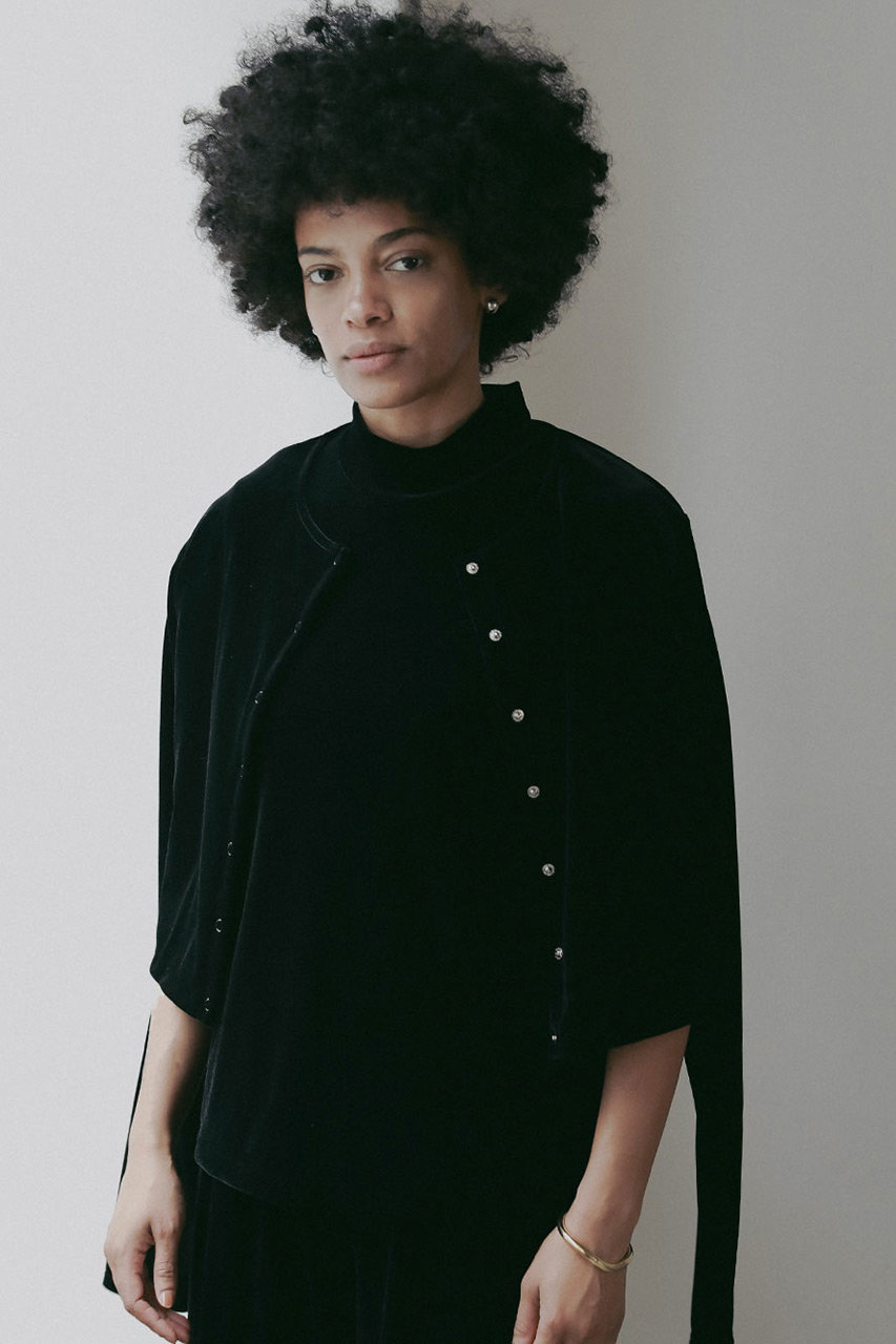 HER.(ハー)｜ベロアカーディガン/ブラック の通販｜ELLESHOP・(エル