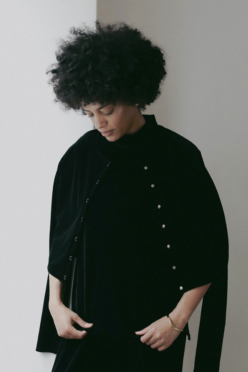 HER.(ハー)｜ベロアカーディガン/ブラック の通販｜ELLESHOP・(エル