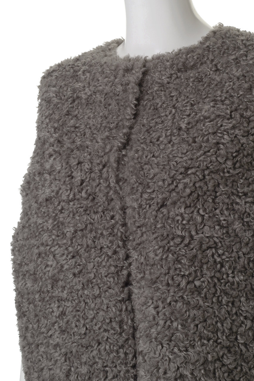 HER.(ハー)｜フェイクファーベスト/グレー の通販｜ELLESHOP・(エル