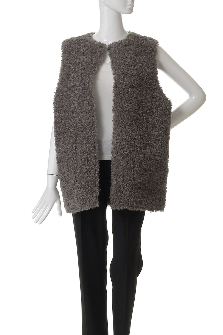 HER.(ハー)｜フェイクファーベスト/グレー の通販｜ELLESHOP・(エル