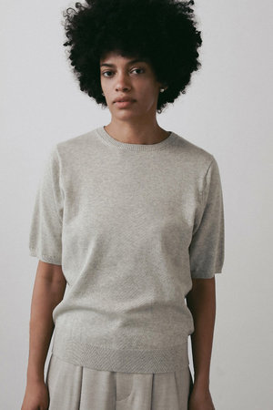 ハー/HER.のハーフスリーブニットプルオーバー(110300/110301)