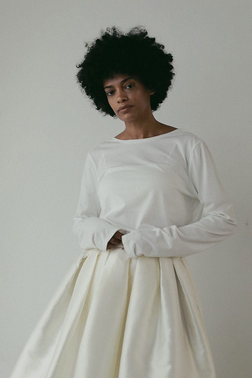 HER.(ハー)｜ニュアンスロングTシャツ/ホワイト の通販｜ELLESHOP