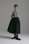 シャイニーギャザーフレアスカート ハー/HER.