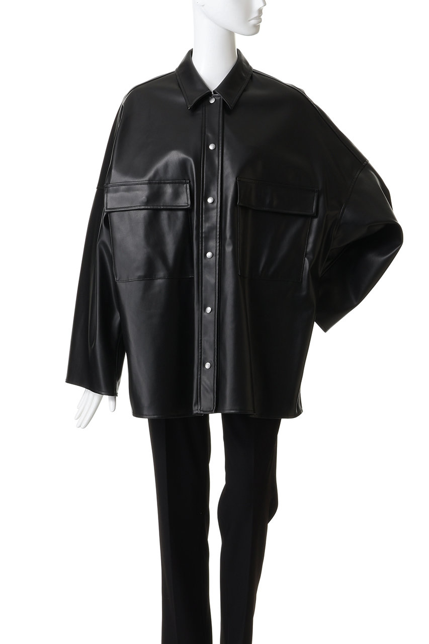 HER.(ハー)｜合皮ビッグCPOジャケット/ブラック の通販｜ELLESHOP