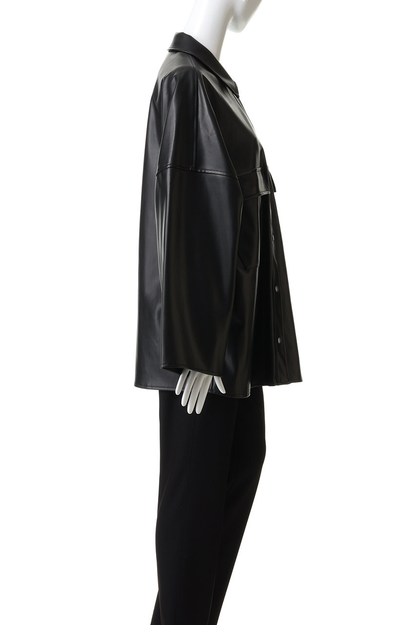 HER.(ハー)｜合皮ビッグCPOジャケット/ブラック の通販｜ELLESHOP