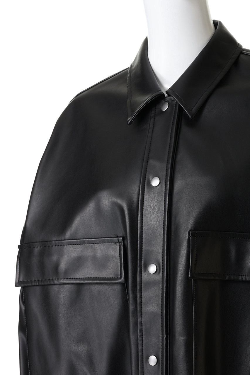 HER.(ハー)｜合皮ビッグCPOジャケット/ブラック の通販｜ELLESHOP