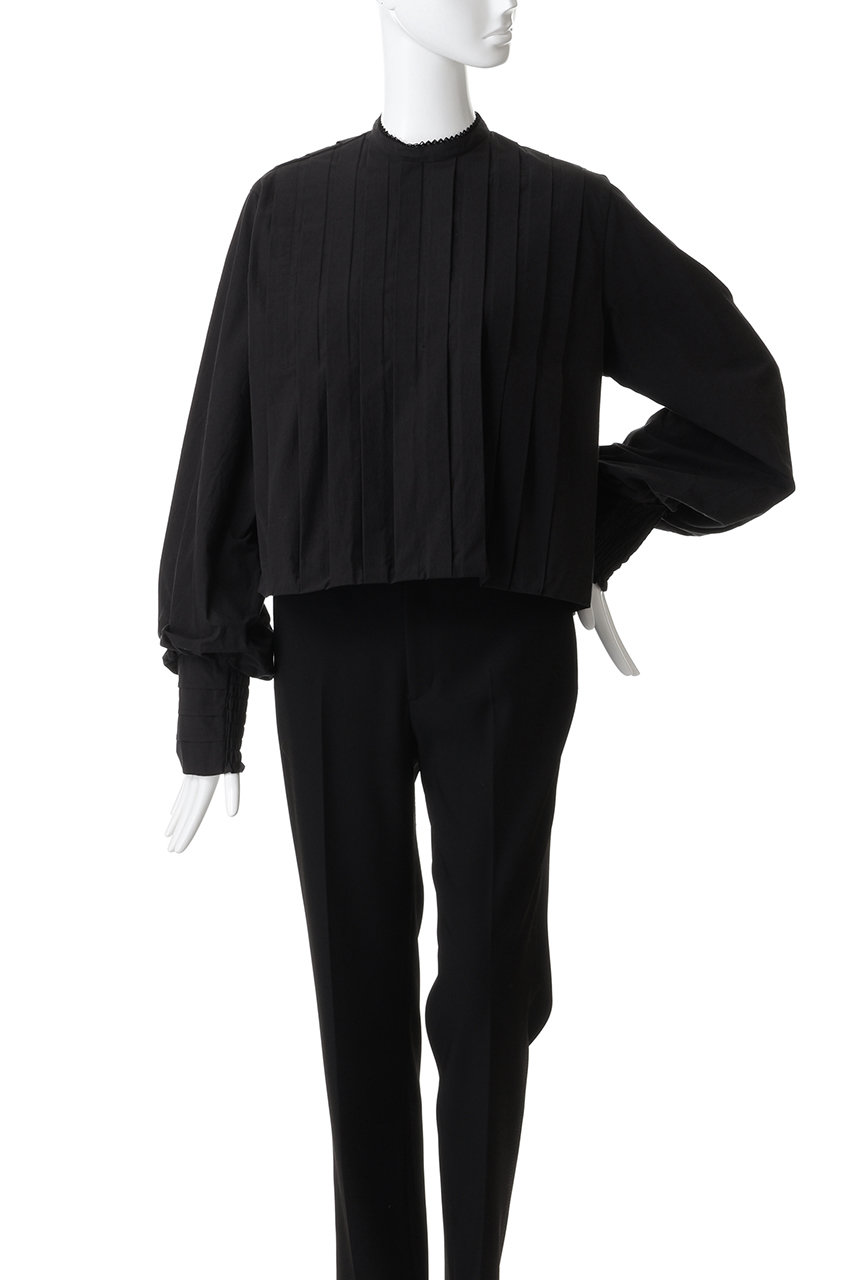 HER.(ハー)｜コットンタックブラウス/ブラック の通販｜ELLESHOP