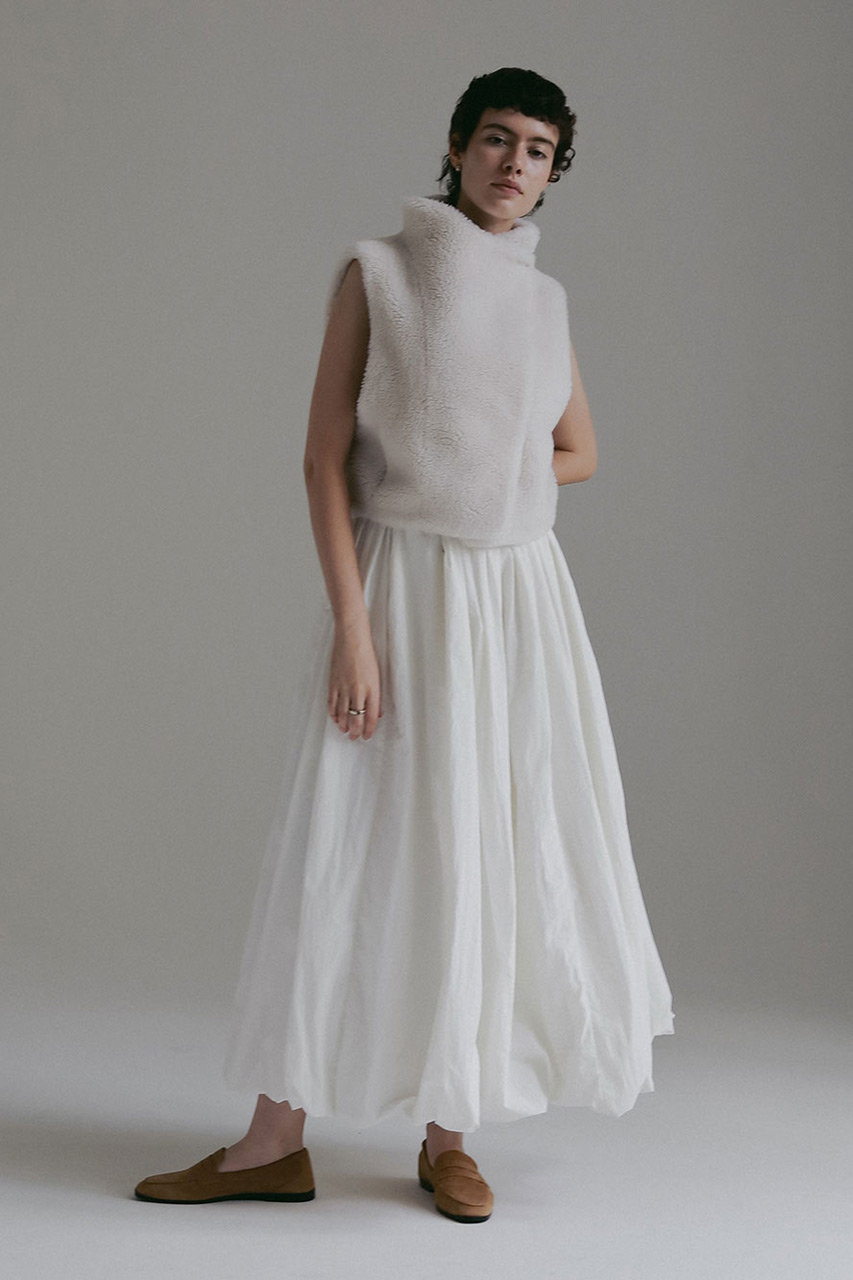 HER.(ハー)｜ワッシャーバルーンマキシスカート/オフホワイト の通販