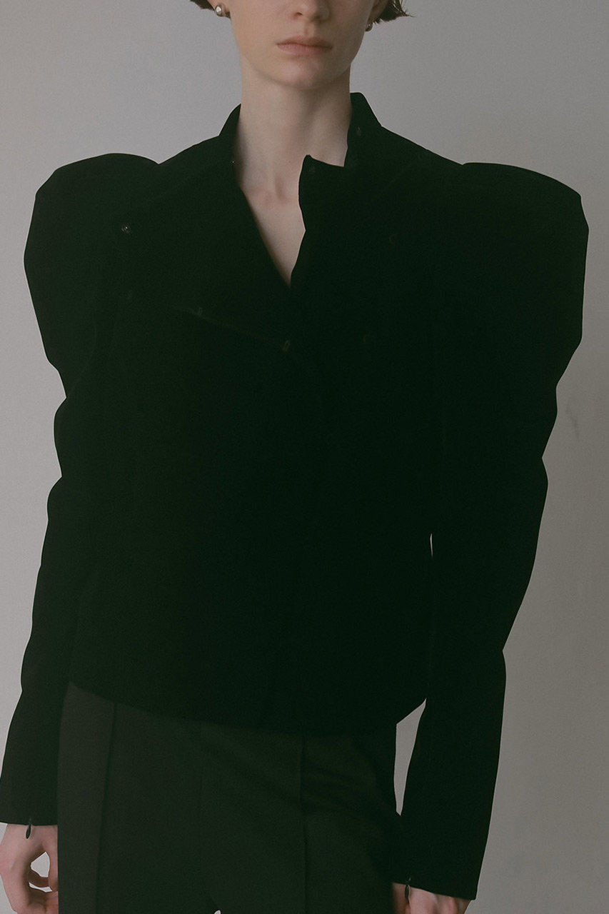 HER.(ハー)｜ベロアパワーショルダー/ブラック の通販｜ELLESHOP