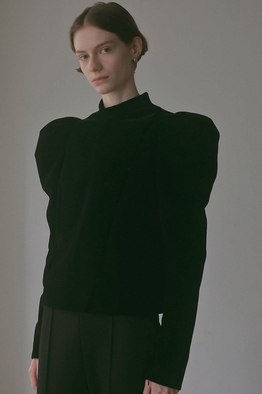 HER. ベロアパワーショルダー HER.(ハー)｜ベロアパワーショルダー/ブラック の通販｜ELLESHOP