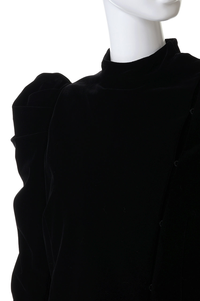 HER.(ハー)｜ベロアパワーショルダー/ブラック の通販｜ELLESHOP