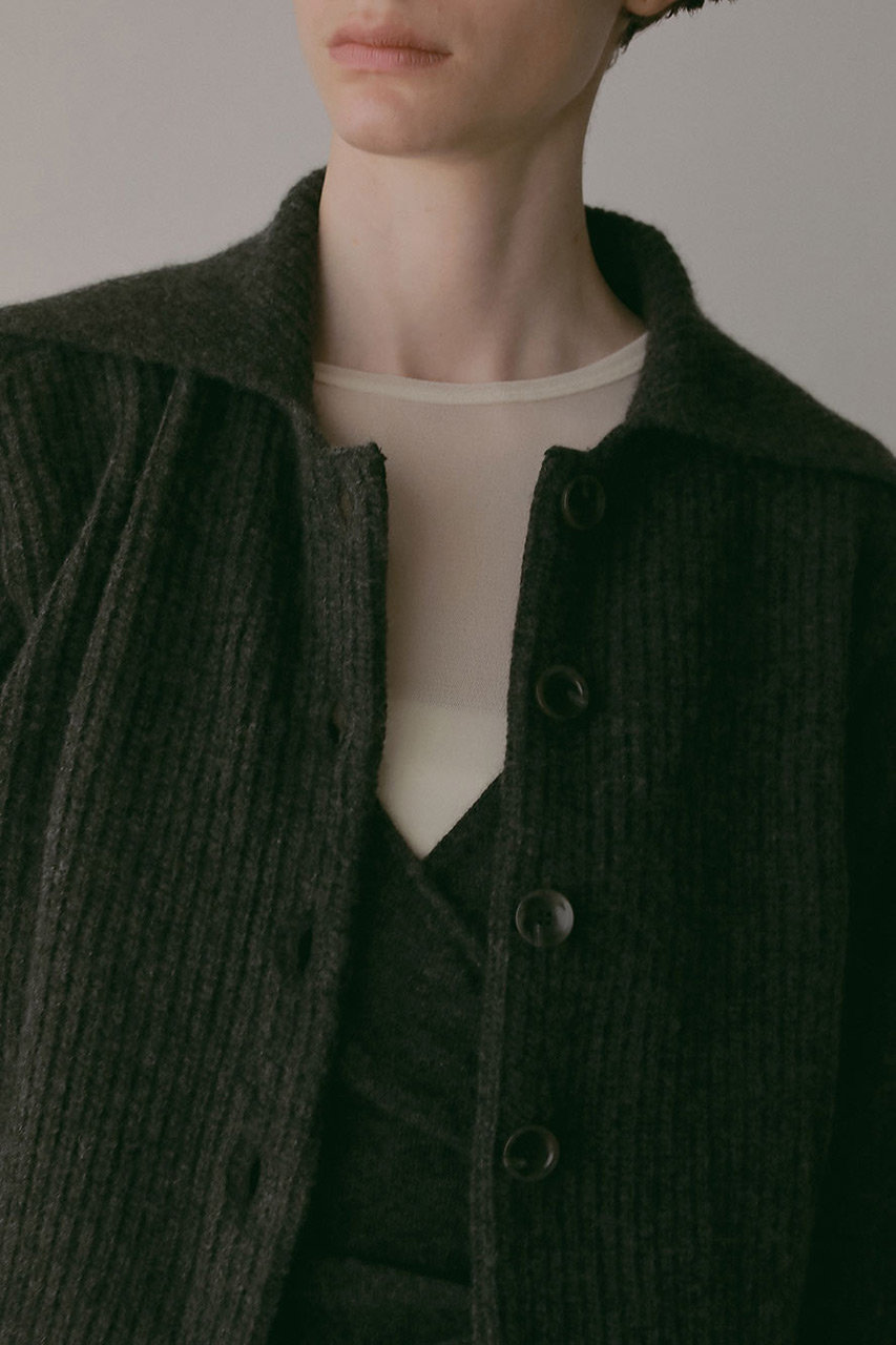 【レア】HER. ハー　ニット HER.(ハー)｜カラーニットカーディガン/チャコールグレー の通販