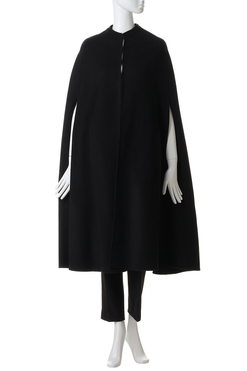 HER. 新品タグ付　カシミヤブレンドロングケープ HER.(ハー)｜カシミヤブレンドロングケープ/ブラック の通販｜ELLESHOP