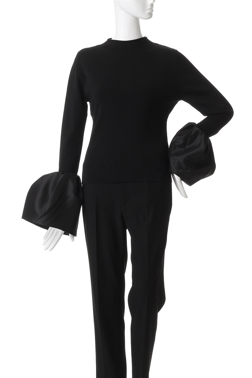 HER.(ハー)｜ボリュームフレアスリーブニットプルオーバー/ブラック の