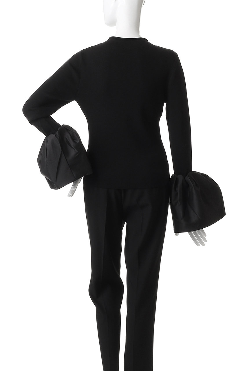 eLLa　エラ　フレア　ボア　ニット　プルオーバー　トップス　ブラック 予約]あぜ編みポリエステルニットプルオーバー/ブラック – Lumier