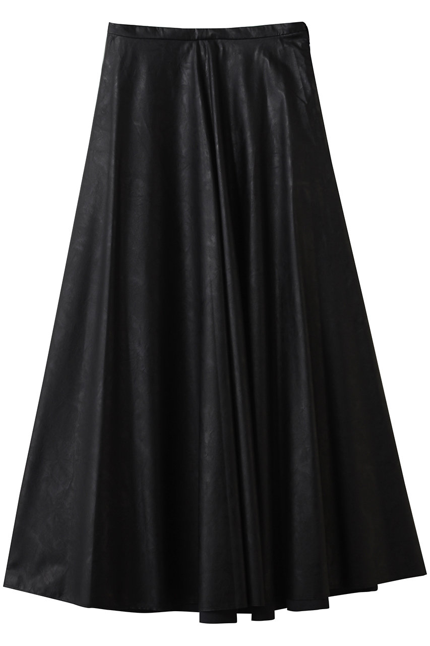 フェイクレザーマキシフレアスカート