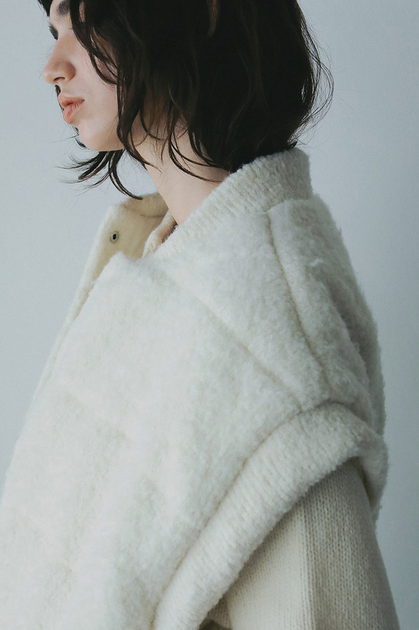 HER.(ハー)｜アルパカブレンド中綿ニットベスト/オフホワイト の通販