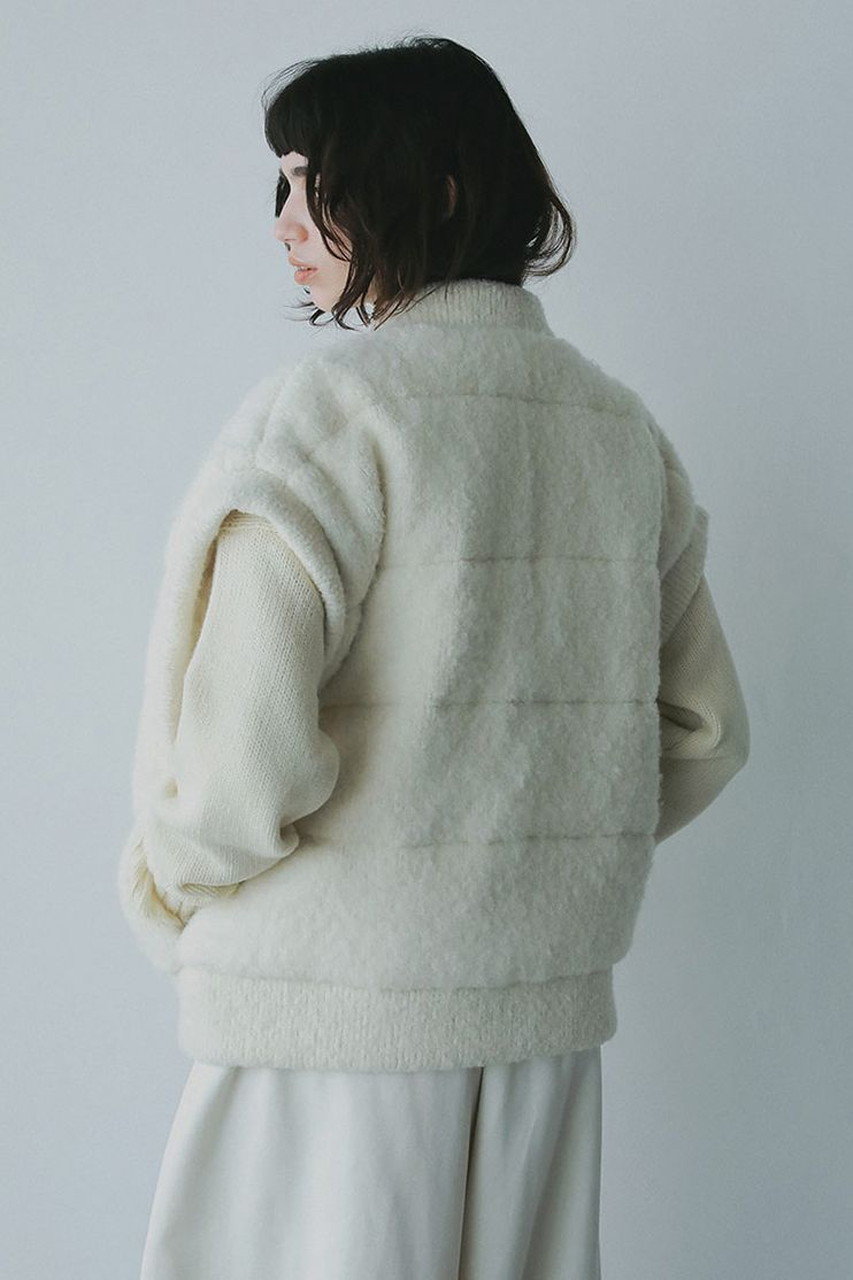 HER.(ハー)｜アルパカブレンド中綿ニットベスト/オフホワイト の通販