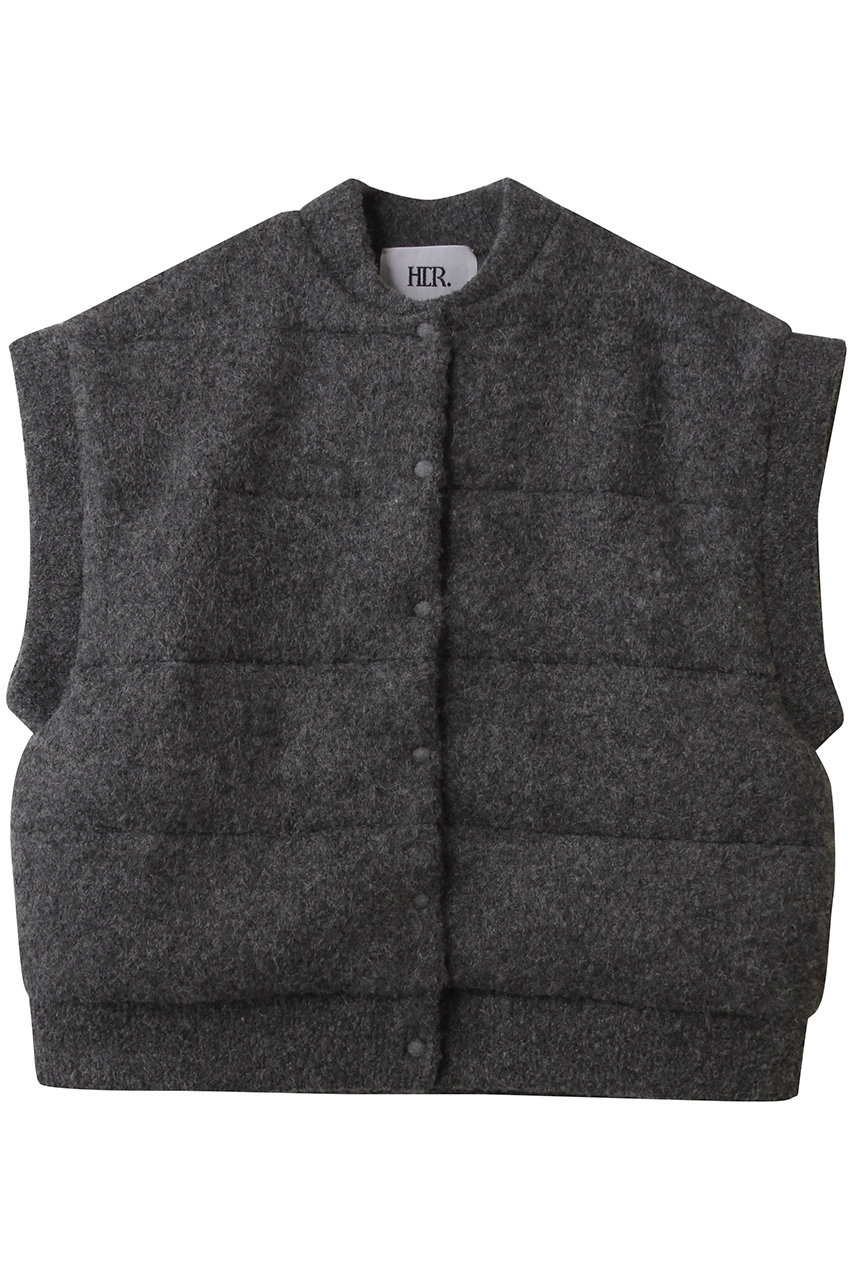 アルパカブレンド中綿ニットベスト