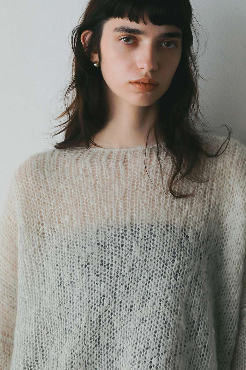 HER.(ハー)｜モヘアメッシュプルオーバー/ホワイト の通販｜ELLESHOP