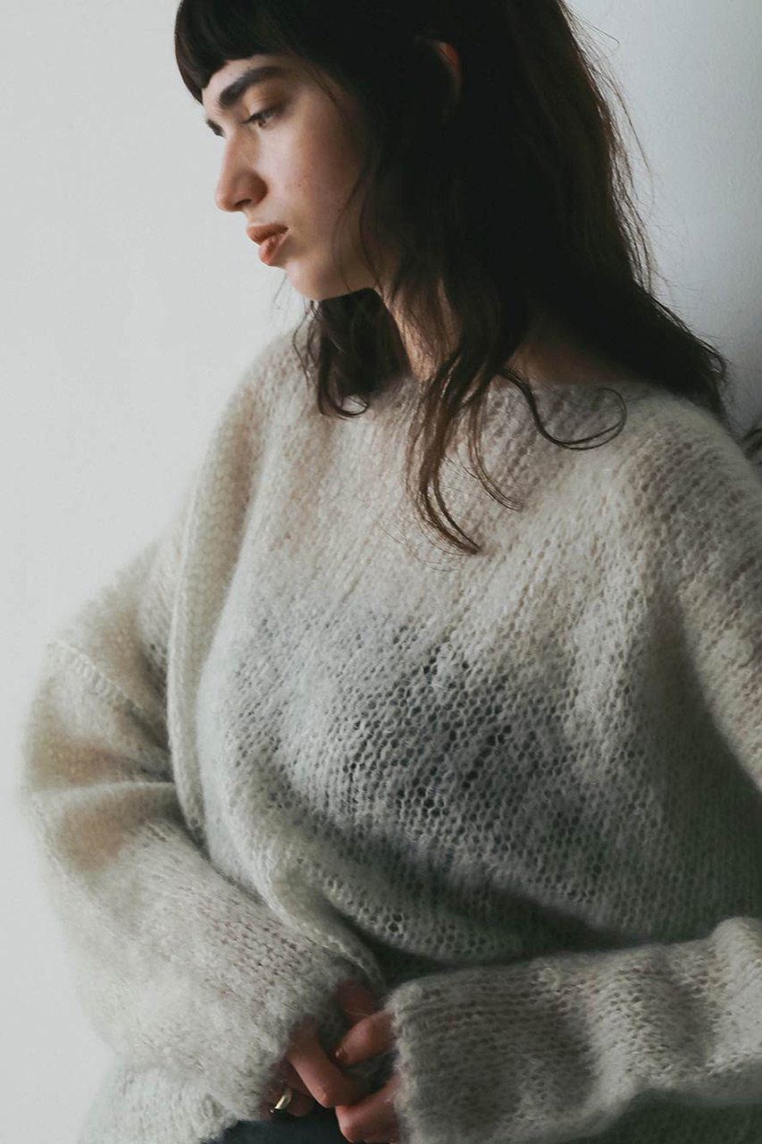 HER.(ハー)｜モヘアメッシュプルオーバー/ホワイト の通販｜ELLESHOP