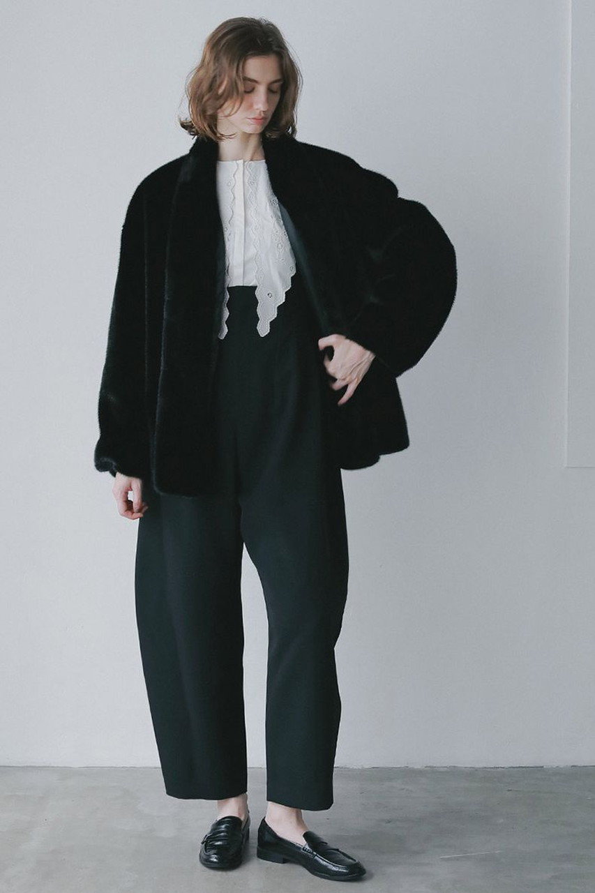 HER.(ハー)｜ファーライクショールジャケット/ブラック の通販