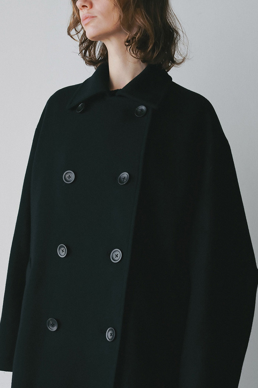 HER.(ハー)｜ウールダブルオーバーコート/ブラック の通販｜ELLESHOP