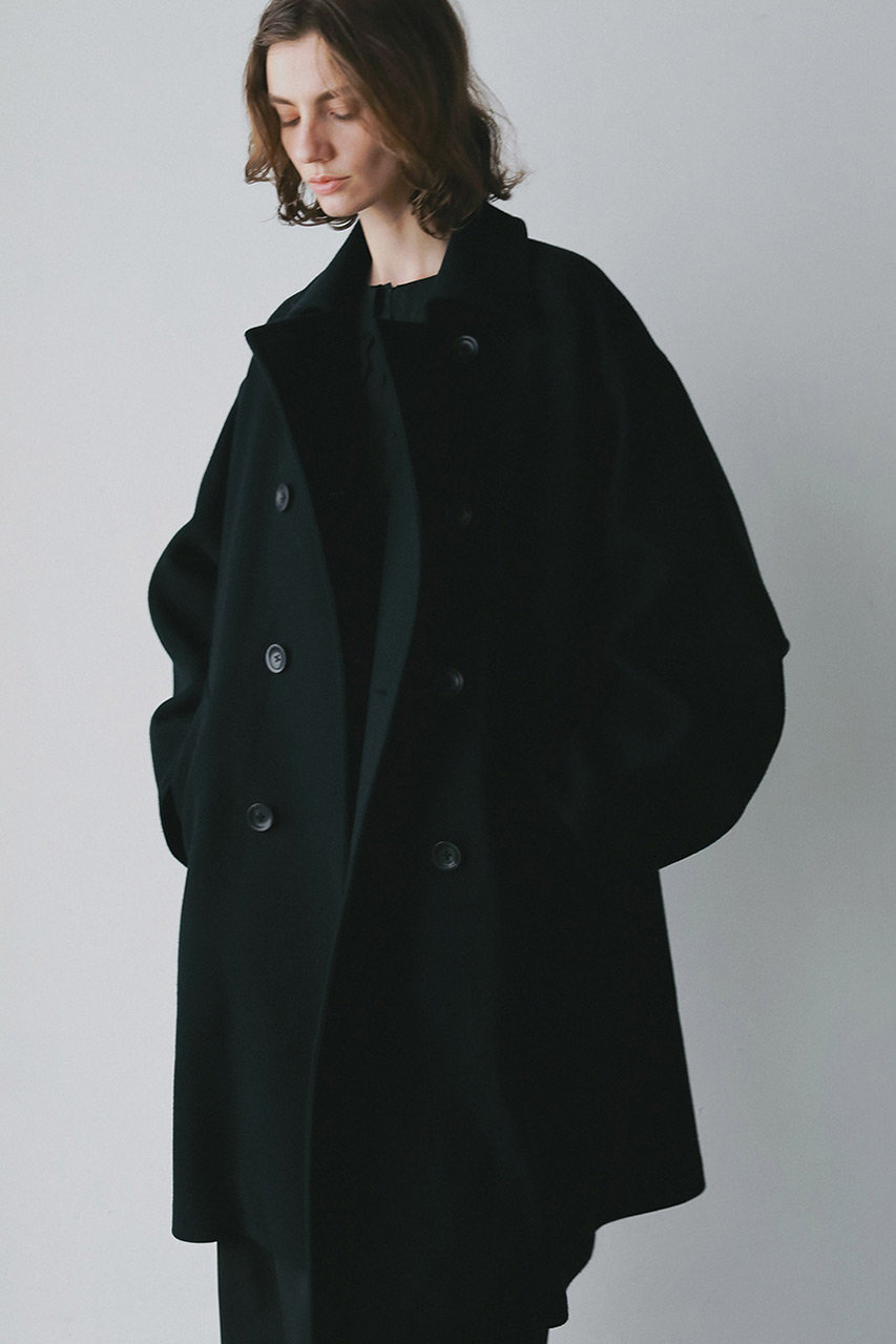 HER.(ハー)｜ウールダブルオーバーコート/ブラック の通販｜ELLESHOP