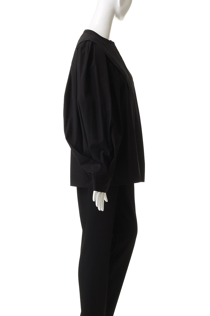 HER.(ハー)｜コットンタックバルーンスリーブブラウス/ブラック の通販