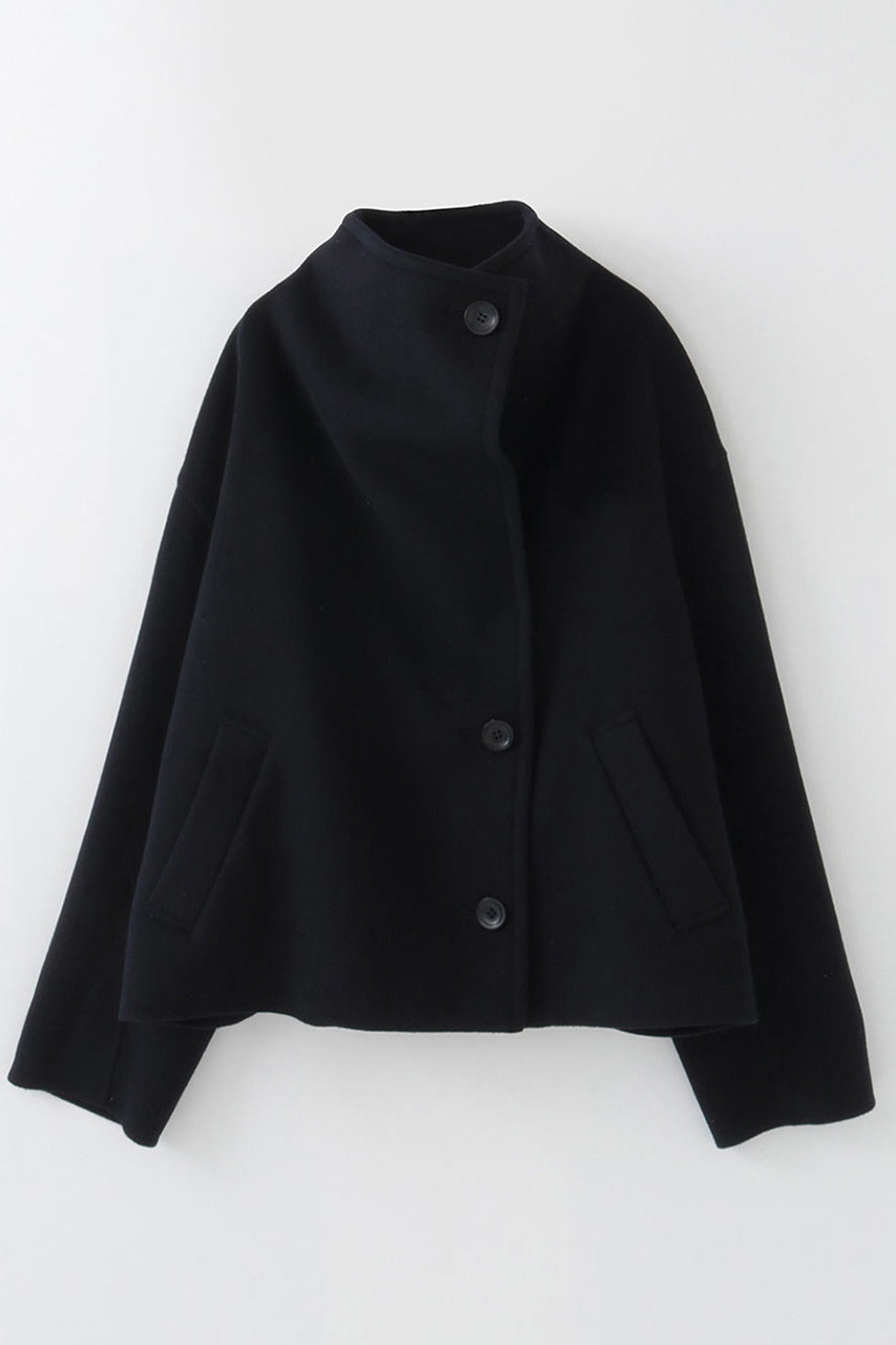 HER. ウールカシミヤリバージャケット (ネイビー, F) ハー ELLE SHOP