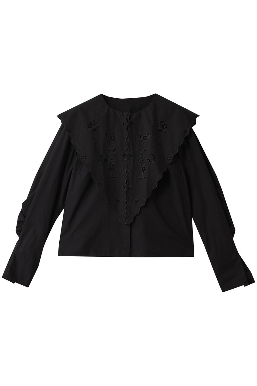 ハー/HER.のエンブロイダリーカラーブラウス(ブラック/7054706)