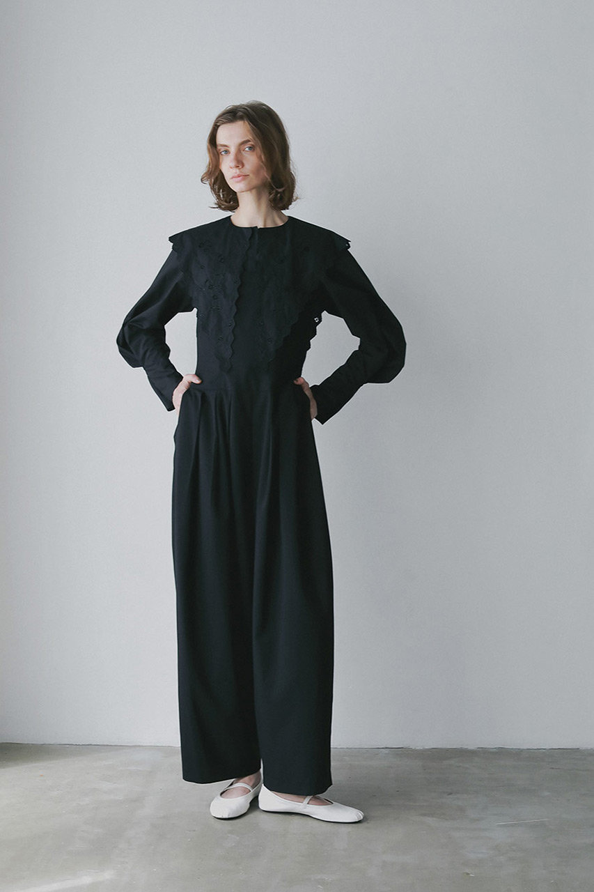 HER.(ハー)｜エンブロイダリーカラーブラウス/ブラック の通販