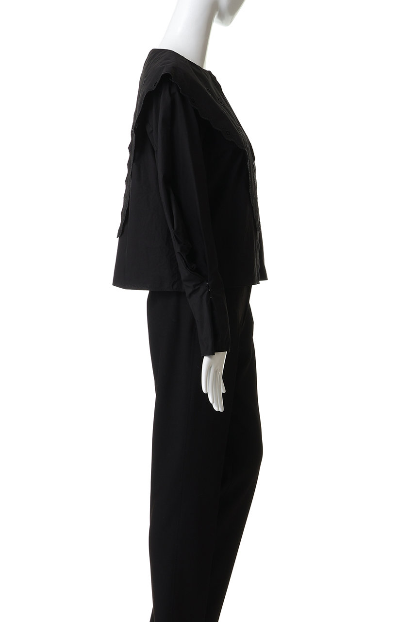 HER.(ハー)｜エンブロイダリーカラーブラウス/ブラック の通販