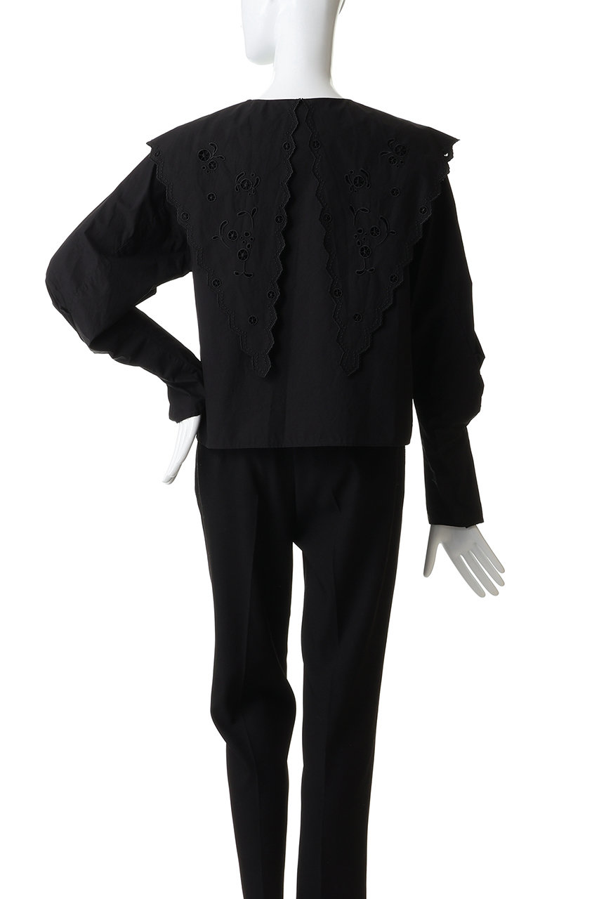 HER.(ハー)｜エンブロイダリーカラーブラウス/ブラック の通販