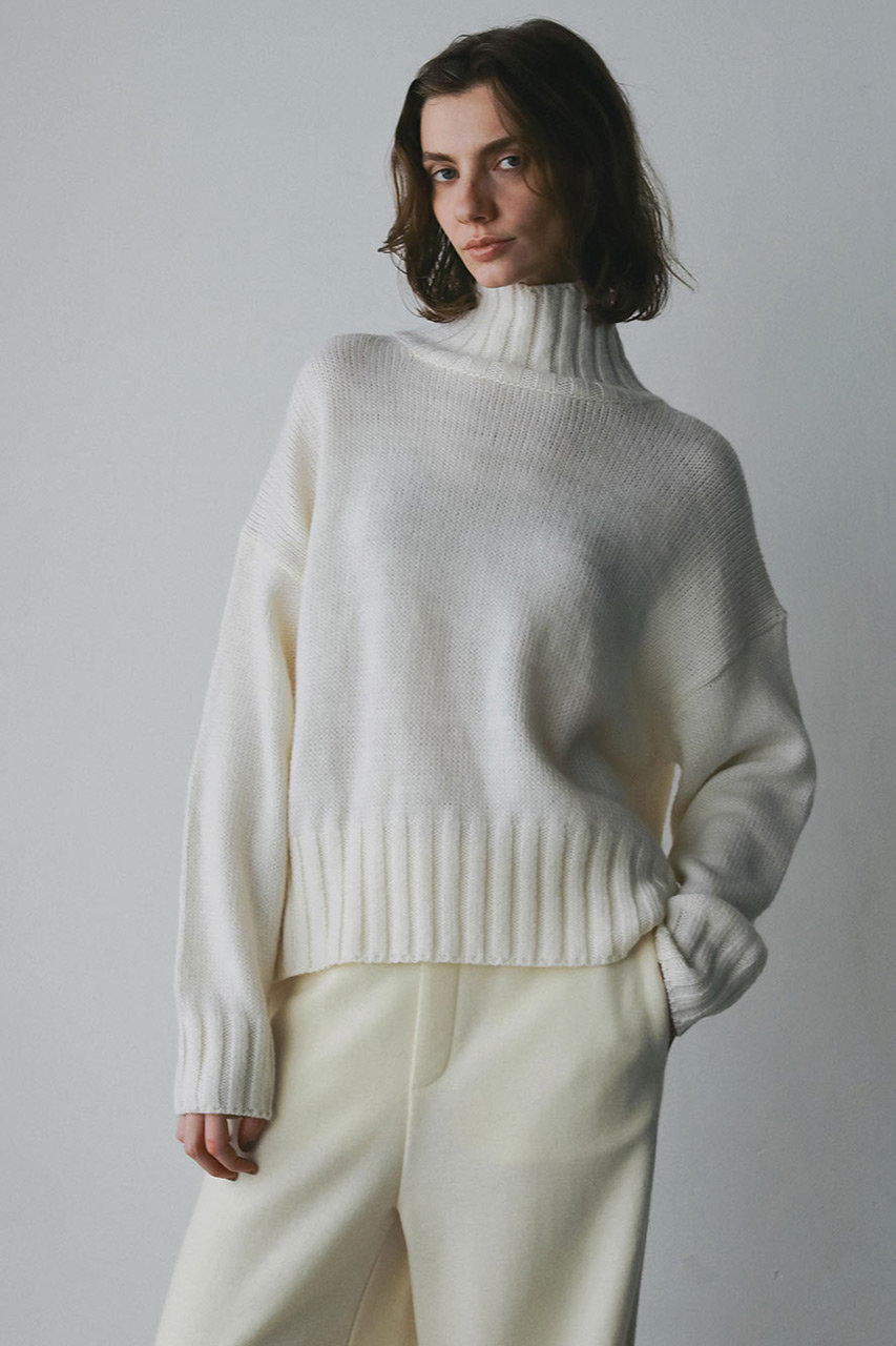 HER.(ハー)｜ハイネックニットプルオーバー/オフホワイト の通販