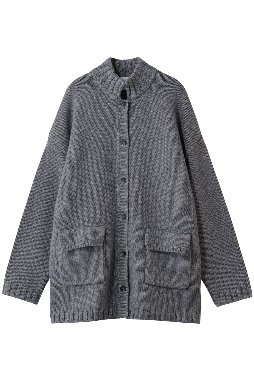 スタンドカラーニットジャケット