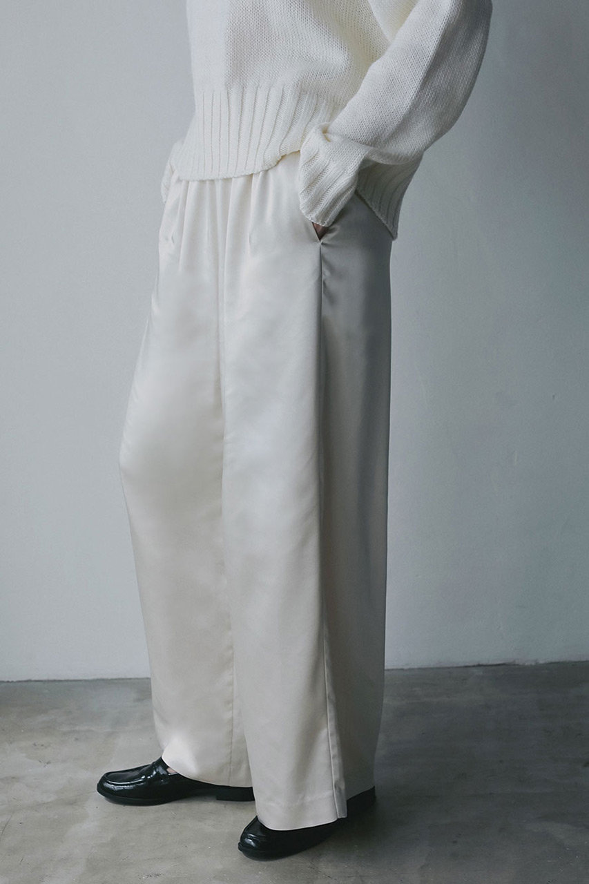 HER.(ハー)｜グロッシーサテンワイドパンツ/オフホワイト の通販